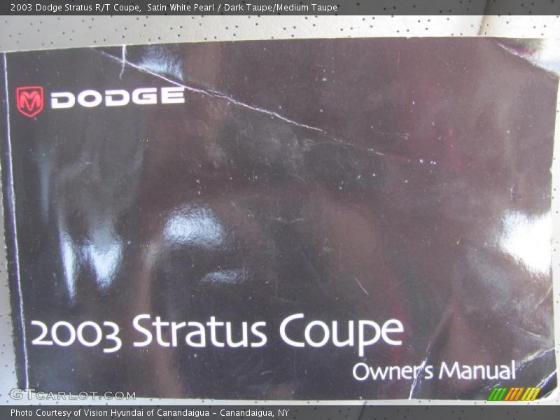 Satin White Pearl / Dark Taupe/Medium Taupe 2003 Dodge Stratus R/T Coupe