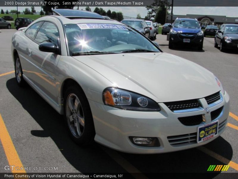 Satin White Pearl / Dark Taupe/Medium Taupe 2003 Dodge Stratus R/T Coupe