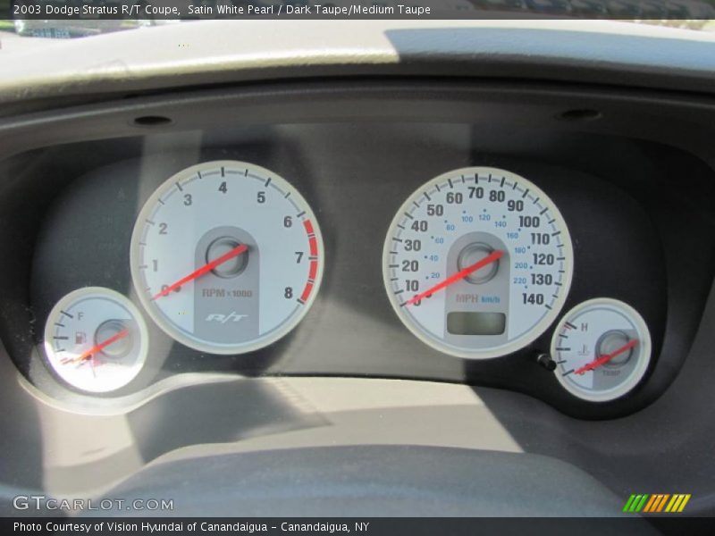 Satin White Pearl / Dark Taupe/Medium Taupe 2003 Dodge Stratus R/T Coupe