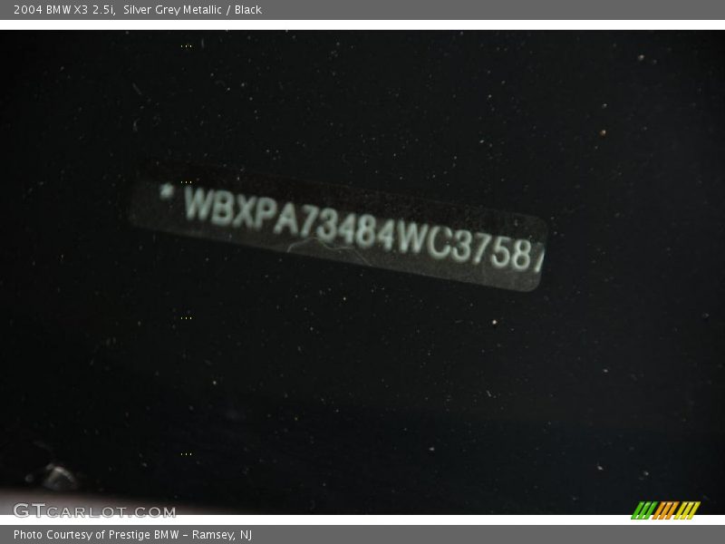 Silver Grey Metallic / Black 2004 BMW X3 2.5i