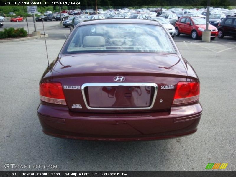 Ruby Red / Beige 2005 Hyundai Sonata GL