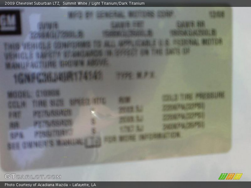 Summit White / Light Titanium/Dark Titanium 2009 Chevrolet Suburban LTZ