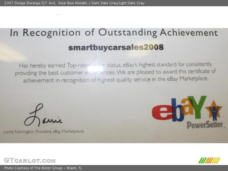 Steel Blue Metallic / Dark Slate Gray/Light Slate Gray 2007 Dodge Durango SLT 4x4