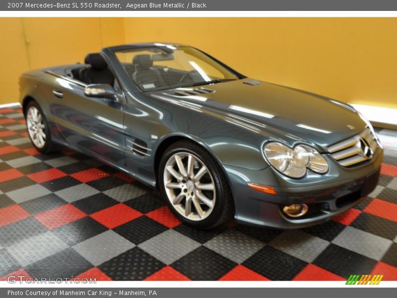 Aegean Blue Metallic / Black 2007 Mercedes-Benz SL 550 Roadster