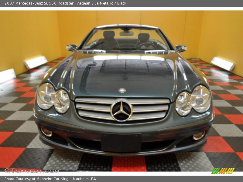 Aegean Blue Metallic / Black 2007 Mercedes-Benz SL 550 Roadster