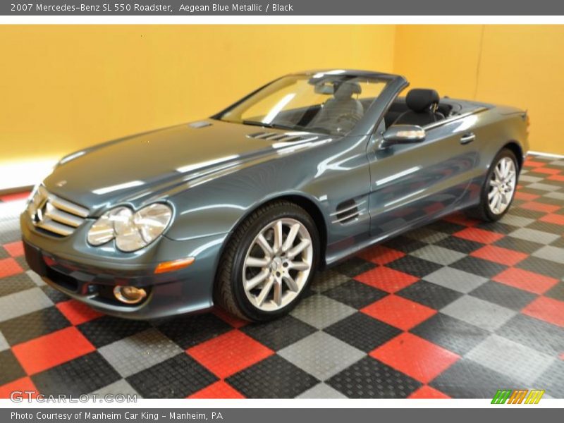 Aegean Blue Metallic / Black 2007 Mercedes-Benz SL 550 Roadster