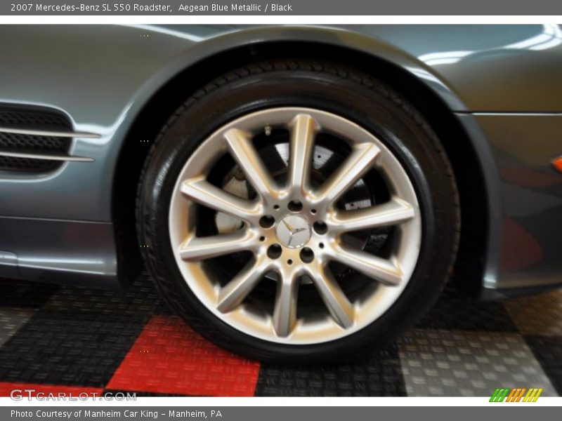 Aegean Blue Metallic / Black 2007 Mercedes-Benz SL 550 Roadster