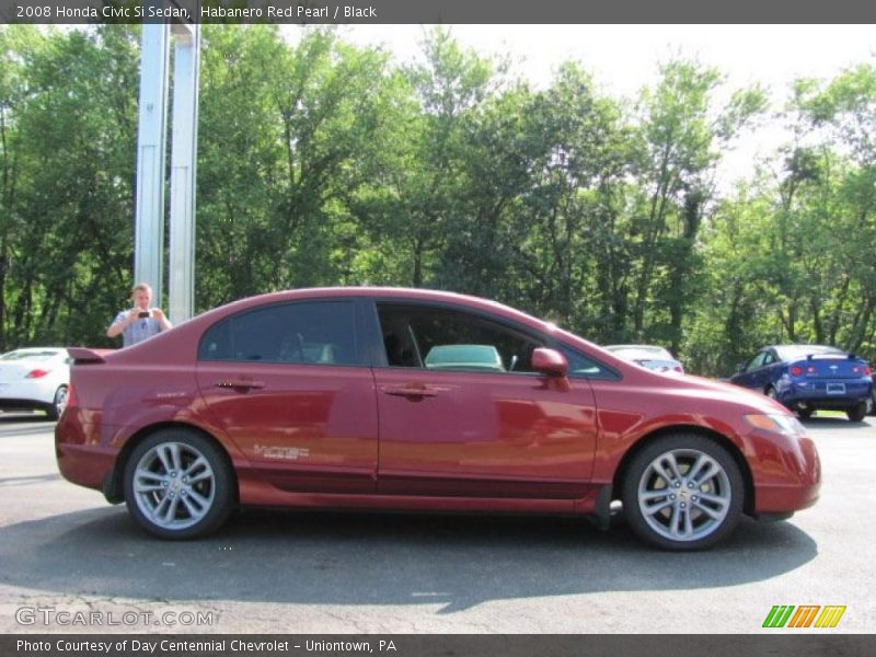 Habanero Red Pearl / Black 2008 Honda Civic Si Sedan