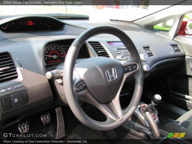 Habanero Red Pearl / Black 2008 Honda Civic Si Sedan