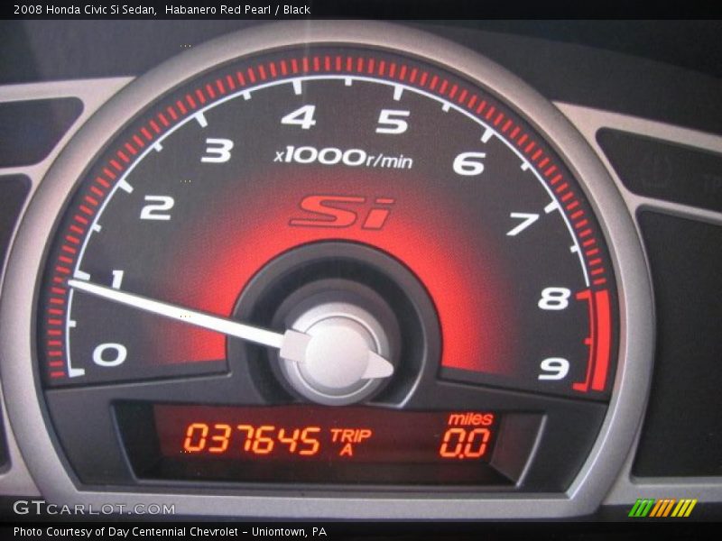 Habanero Red Pearl / Black 2008 Honda Civic Si Sedan