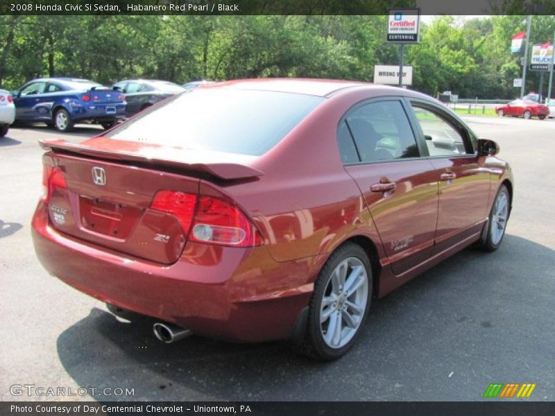 Habanero Red Pearl / Black 2008 Honda Civic Si Sedan