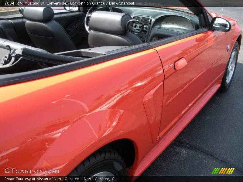 Competition Orange / Dark Charcoal 2004 Ford Mustang V6 Convertible