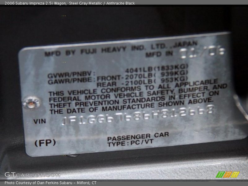 Steel Gray Metallic / Anthracite Black 2006 Subaru Impreza 2.5i Wagon