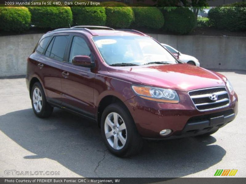 Dark Cherry / Beige 2009 Hyundai Santa Fe SE 4WD