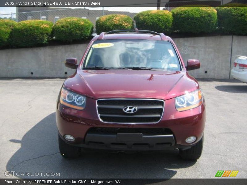 Dark Cherry / Beige 2009 Hyundai Santa Fe SE 4WD