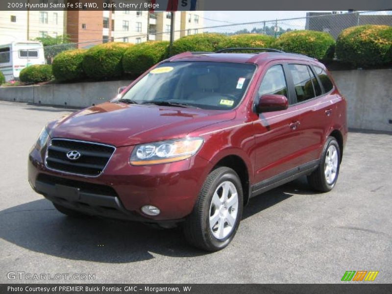 Dark Cherry / Beige 2009 Hyundai Santa Fe SE 4WD