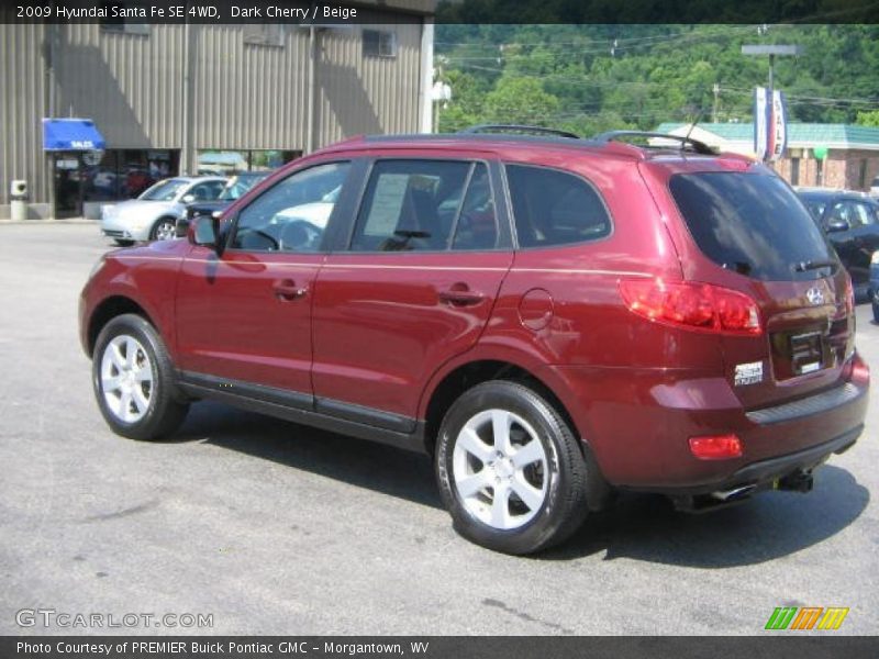 Dark Cherry / Beige 2009 Hyundai Santa Fe SE 4WD
