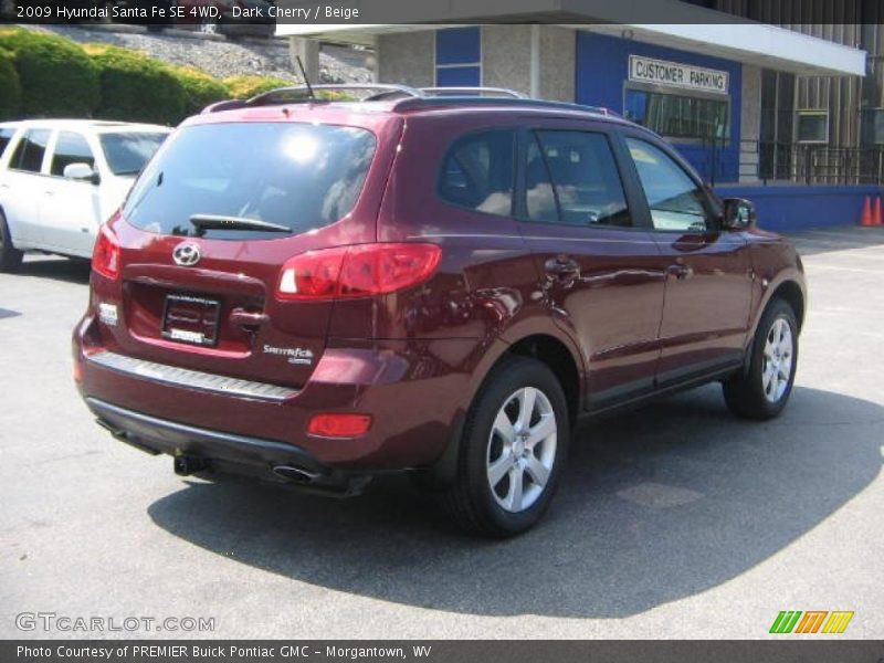 Dark Cherry / Beige 2009 Hyundai Santa Fe SE 4WD