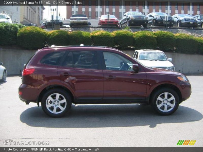 Dark Cherry / Beige 2009 Hyundai Santa Fe SE 4WD