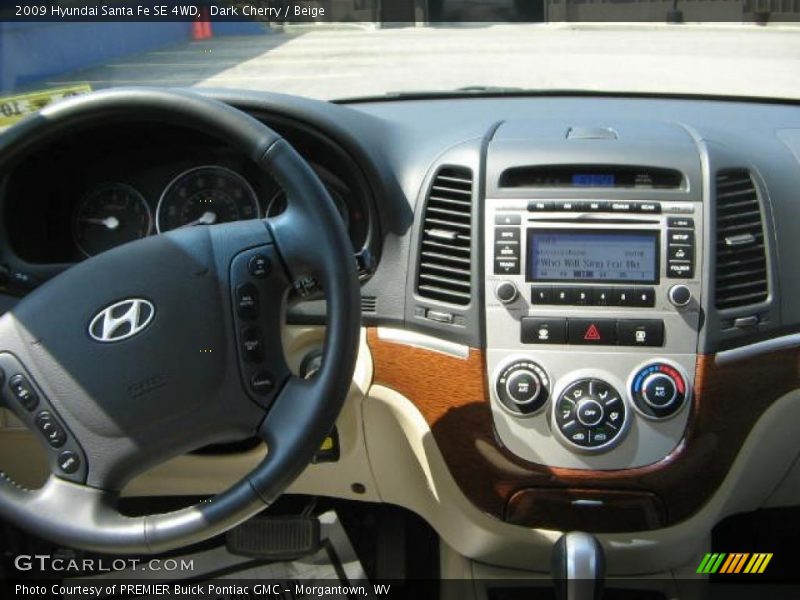 Dark Cherry / Beige 2009 Hyundai Santa Fe SE 4WD