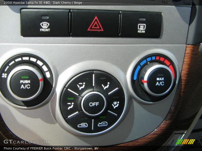 Dark Cherry / Beige 2009 Hyundai Santa Fe SE 4WD