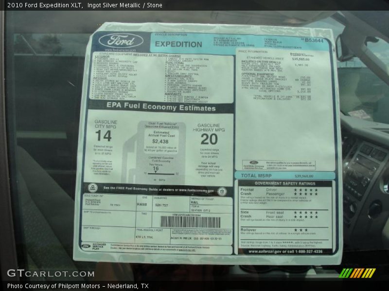 Ingot Silver Metallic / Stone 2010 Ford Expedition XLT
