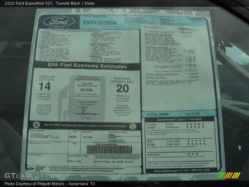 Tuxedo Black / Stone 2010 Ford Expedition XLT