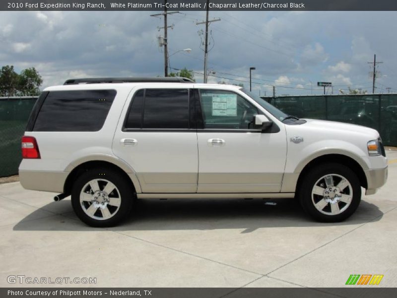 White Platinum Tri-Coat Metallic / Chaparral Leather/Charcoal Black 2010 Ford Expedition King Ranch