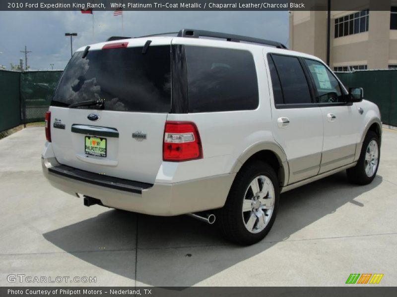 White Platinum Tri-Coat Metallic / Chaparral Leather/Charcoal Black 2010 Ford Expedition King Ranch