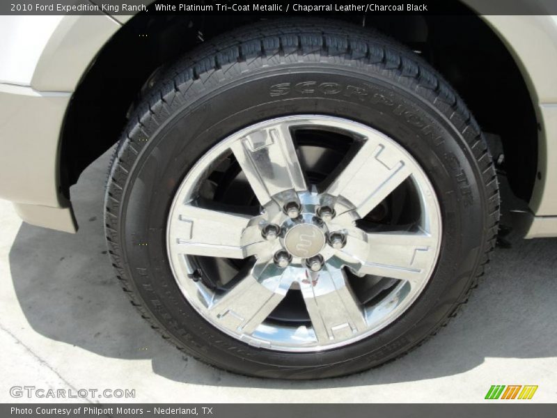 White Platinum Tri-Coat Metallic / Chaparral Leather/Charcoal Black 2010 Ford Expedition King Ranch