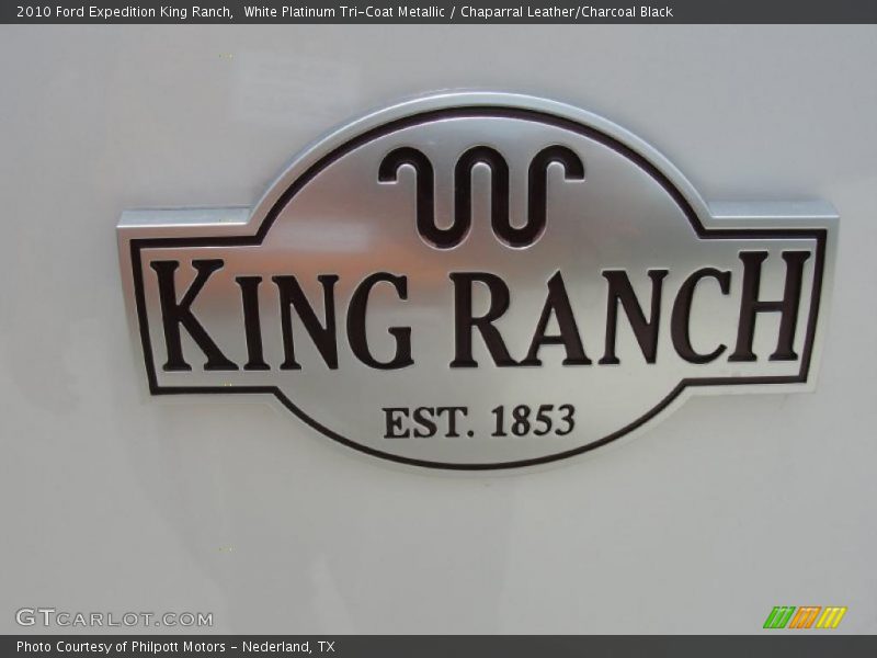 White Platinum Tri-Coat Metallic / Chaparral Leather/Charcoal Black 2010 Ford Expedition King Ranch