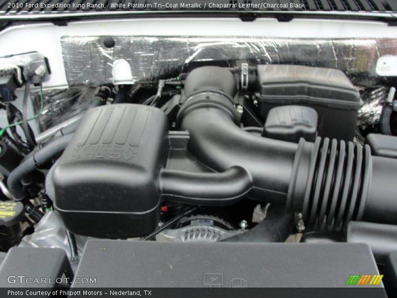 White Platinum Tri-Coat Metallic / Chaparral Leather/Charcoal Black 2010 Ford Expedition King Ranch
