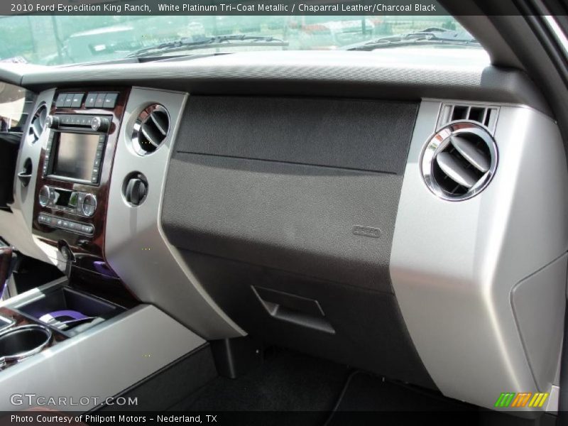 White Platinum Tri-Coat Metallic / Chaparral Leather/Charcoal Black 2010 Ford Expedition King Ranch