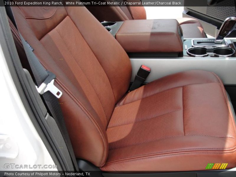 White Platinum Tri-Coat Metallic / Chaparral Leather/Charcoal Black 2010 Ford Expedition King Ranch