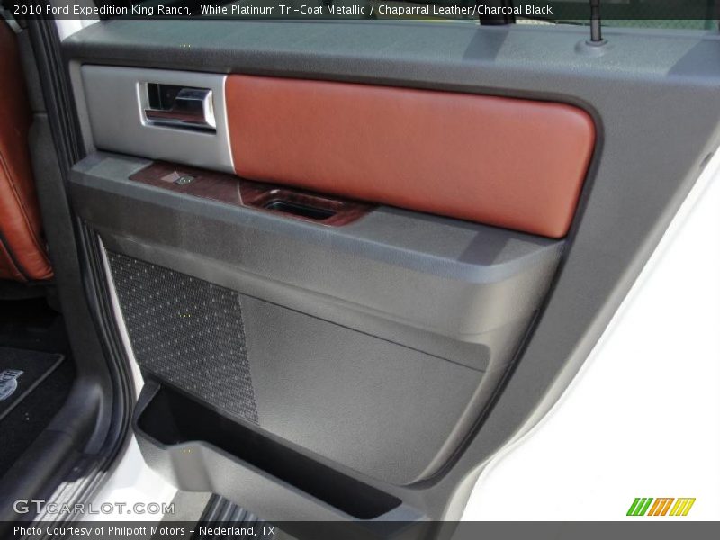 White Platinum Tri-Coat Metallic / Chaparral Leather/Charcoal Black 2010 Ford Expedition King Ranch