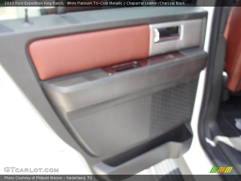 White Platinum Tri-Coat Metallic / Chaparral Leather/Charcoal Black 2010 Ford Expedition King Ranch