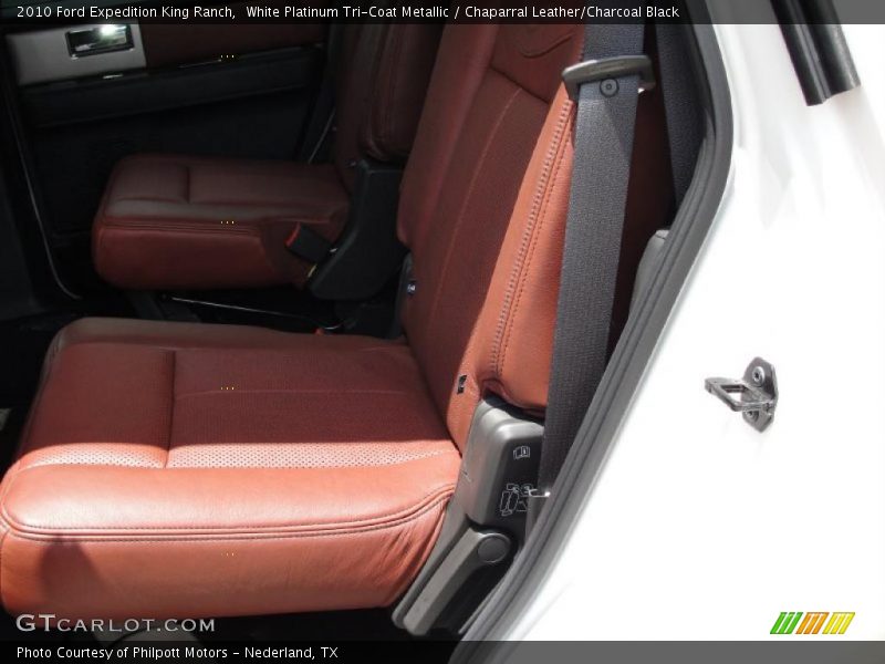 White Platinum Tri-Coat Metallic / Chaparral Leather/Charcoal Black 2010 Ford Expedition King Ranch
