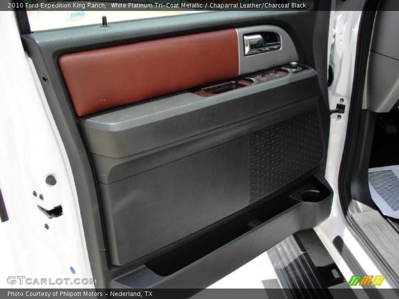 White Platinum Tri-Coat Metallic / Chaparral Leather/Charcoal Black 2010 Ford Expedition King Ranch