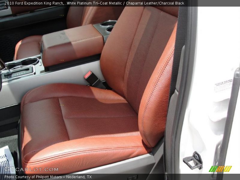 White Platinum Tri-Coat Metallic / Chaparral Leather/Charcoal Black 2010 Ford Expedition King Ranch