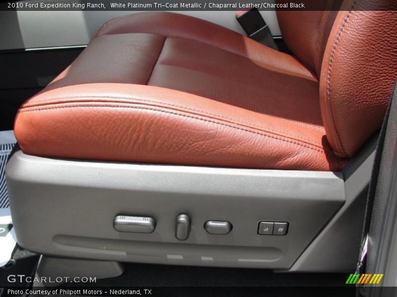 White Platinum Tri-Coat Metallic / Chaparral Leather/Charcoal Black 2010 Ford Expedition King Ranch