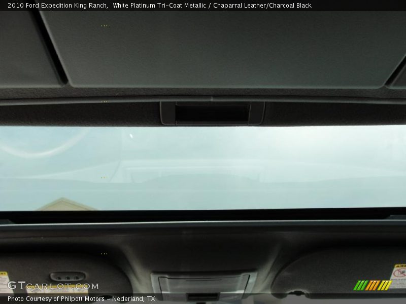 White Platinum Tri-Coat Metallic / Chaparral Leather/Charcoal Black 2010 Ford Expedition King Ranch