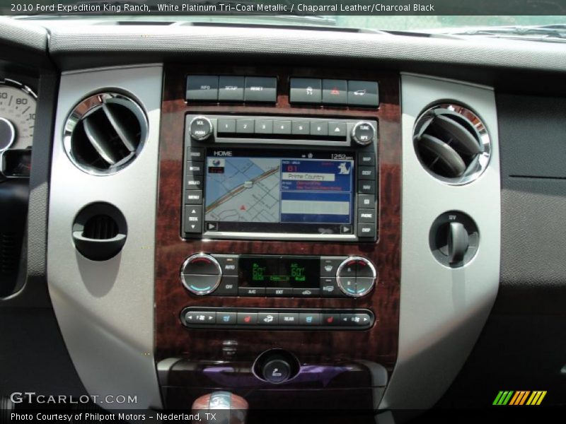 White Platinum Tri-Coat Metallic / Chaparral Leather/Charcoal Black 2010 Ford Expedition King Ranch