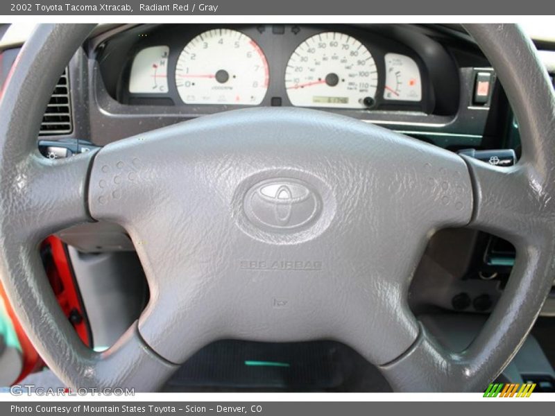 Radiant Red / Gray 2002 Toyota Tacoma Xtracab