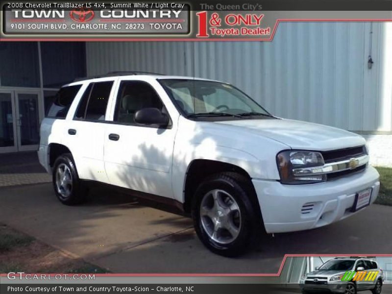 Summit White / Light Gray 2008 Chevrolet TrailBlazer LS 4x4