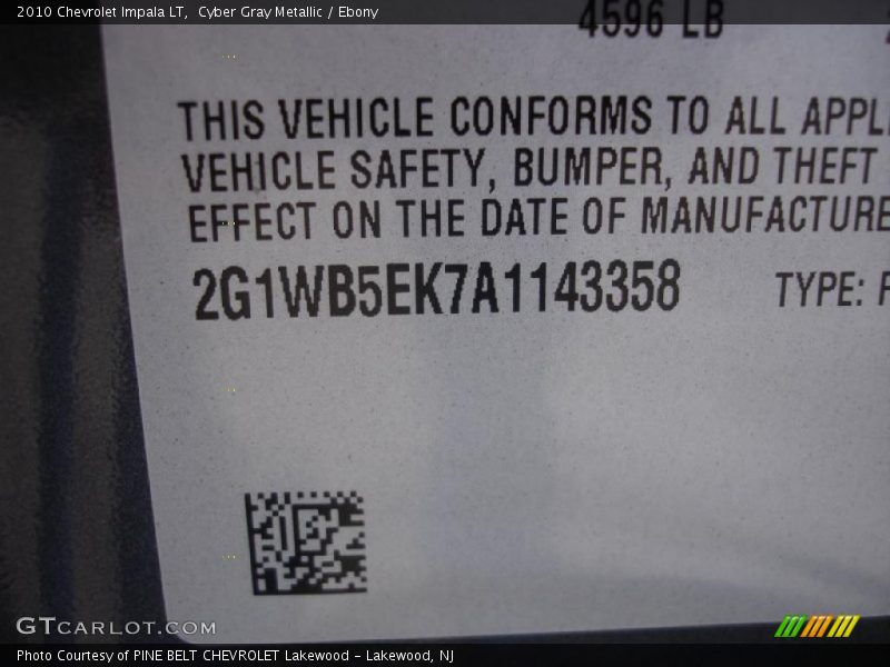Cyber Gray Metallic / Ebony 2010 Chevrolet Impala LT