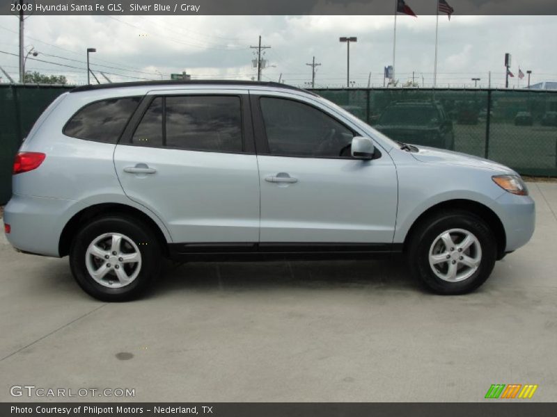 Silver Blue / Gray 2008 Hyundai Santa Fe GLS