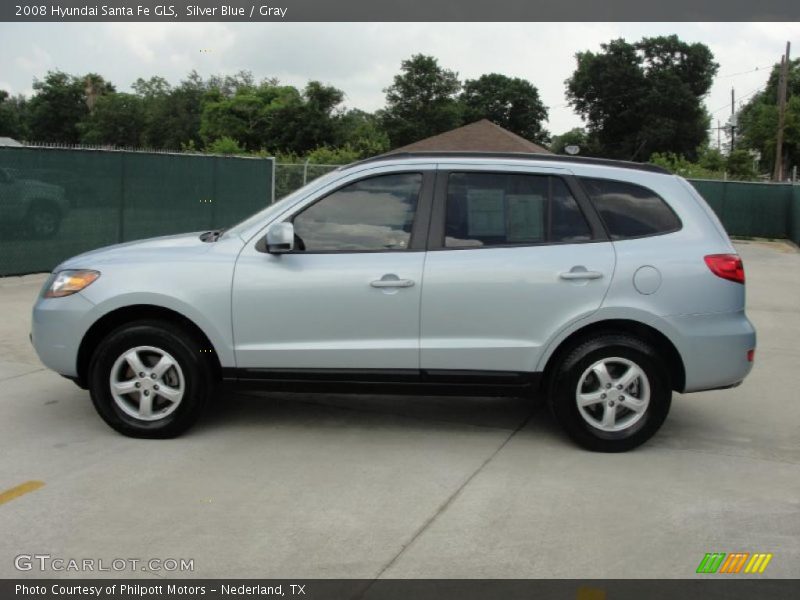 Silver Blue / Gray 2008 Hyundai Santa Fe GLS