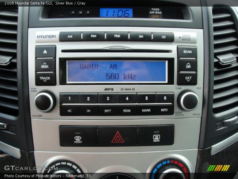 Silver Blue / Gray 2008 Hyundai Santa Fe GLS