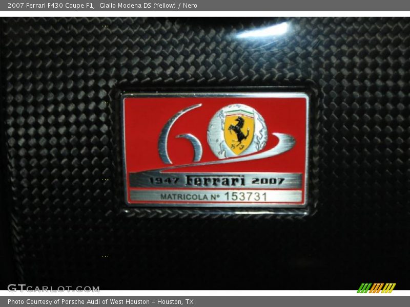 Giallo Modena DS (Yellow) / Nero 2007 Ferrari F430 Coupe F1