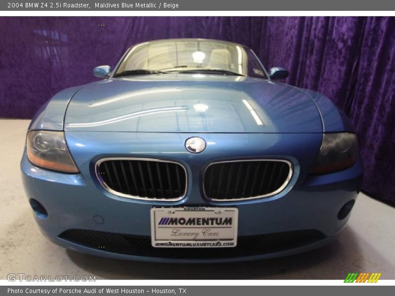 Maldives Blue Metallic / Beige 2004 BMW Z4 2.5i Roadster
